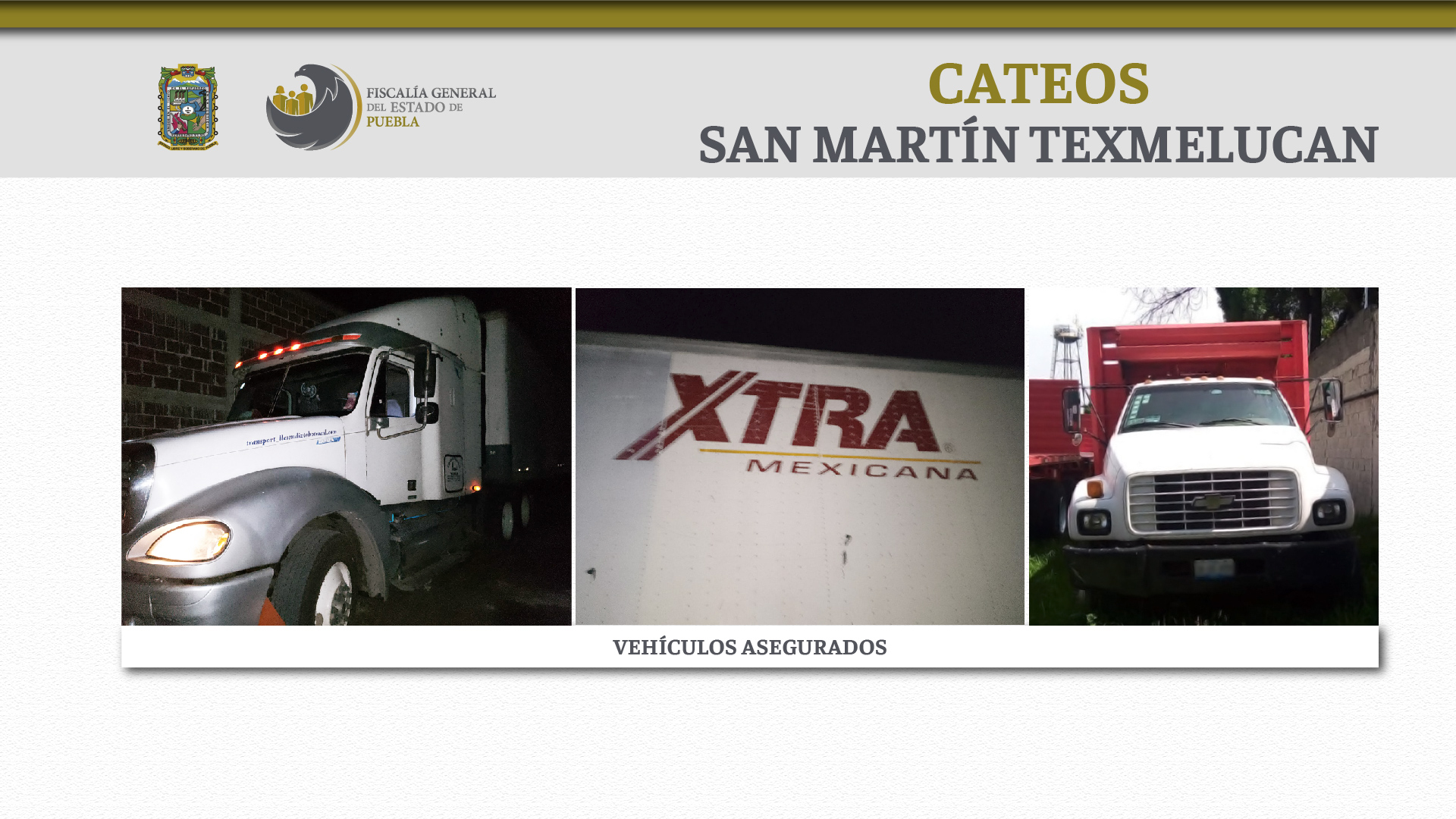 Durante cateos en San Martín Texmelucan, FGE recupera vehículos robados