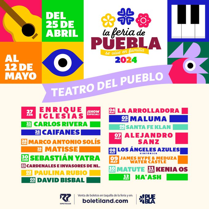 Esta es la cartelera del Teatro del Pueblo de la Feria de Puebla 2024