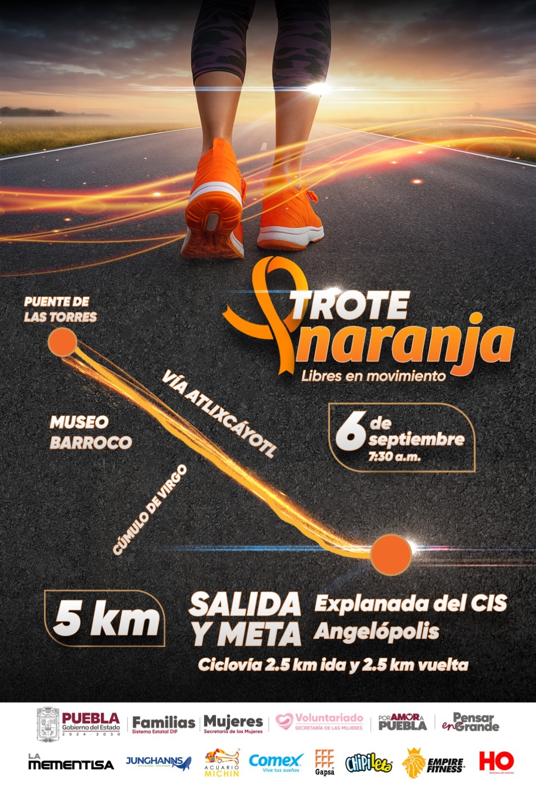 Secretaría de las Mujeres convoca al “Trote Naranja” en Puebla